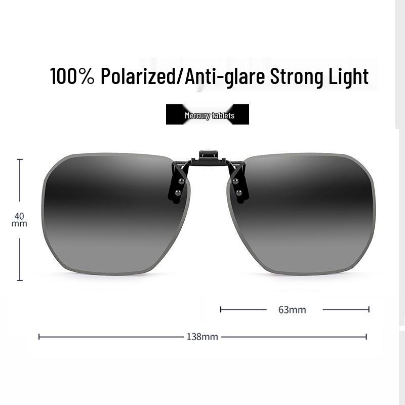 Occhiali da Sole Polarizzati Clip-On Ribaltabili da Uomo - Protezione UV per la Guida Giorno/Notte