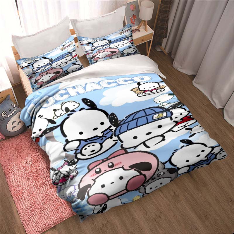3D Pochacco printed bedding set duvet cover 1 duvet cover 2 pillowcase adult and children's bedding set luxury gift