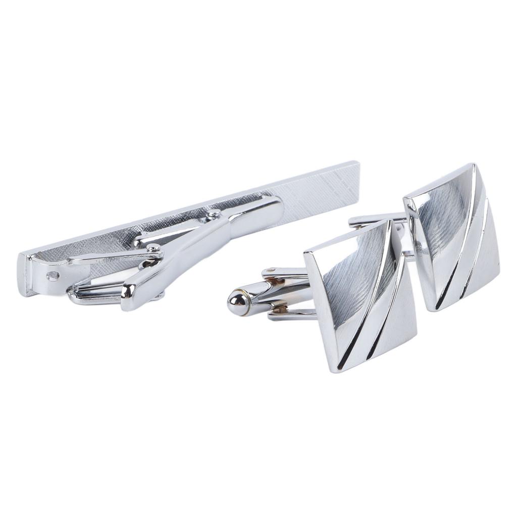 Tie Clips and Cufflinks Durable Exquisite Classic Cufflinks with Tie Clip Set for Men