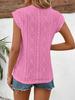2025 European Women's Jacquard Round Neck Short Sleeve Loose Vest T-Shirt
