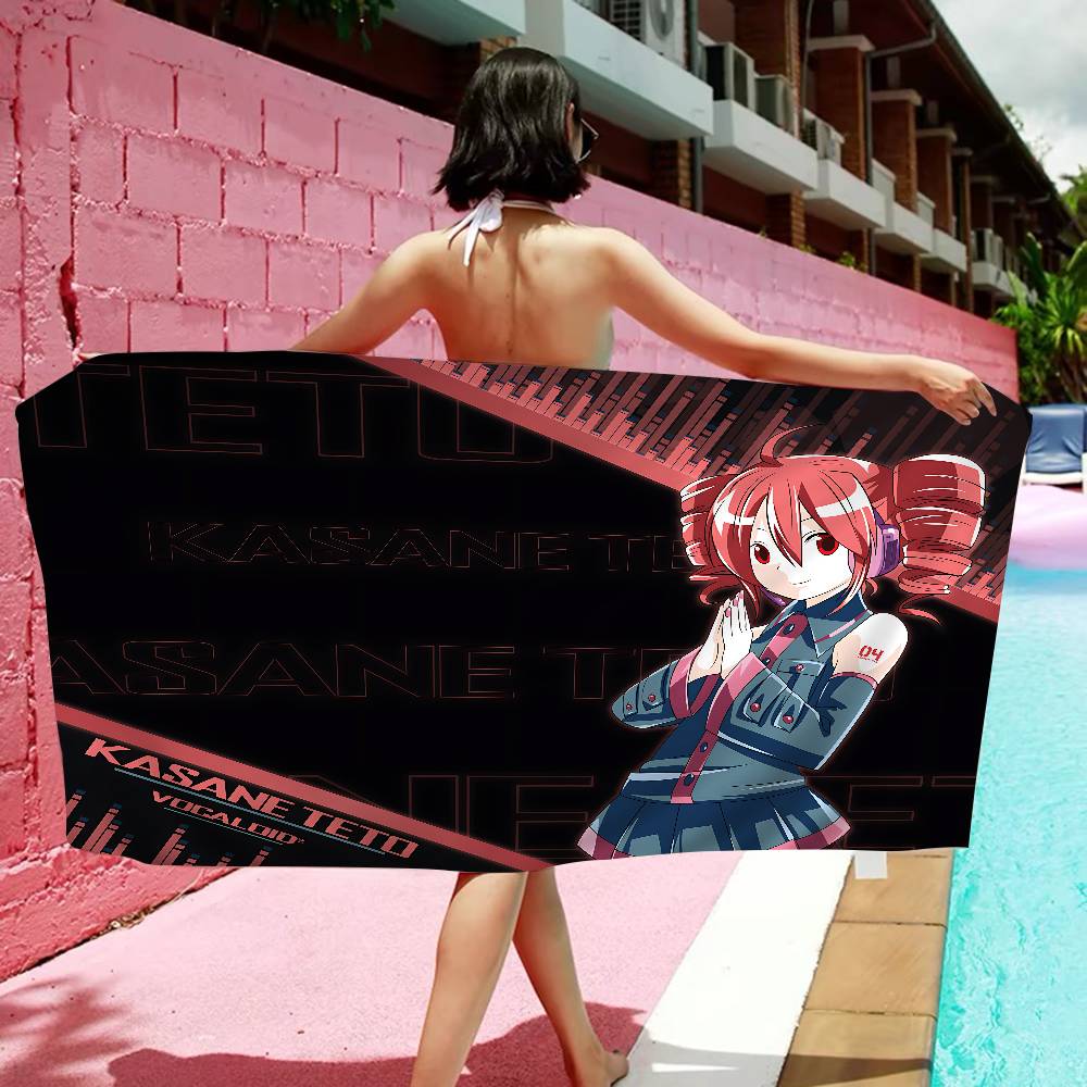 Singer Kasane Teto Microfiber Blanket Quick Drying Beach Towels Oversized Printing Super Absorbent Pool Towel Blanket