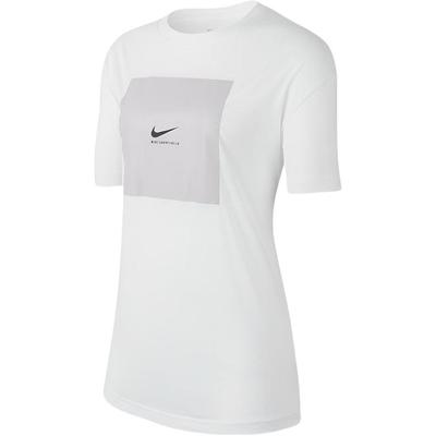 Koszulka z krótkim rękawem i logo literowym Sportswear Damskie Topy Białe CK4381-100