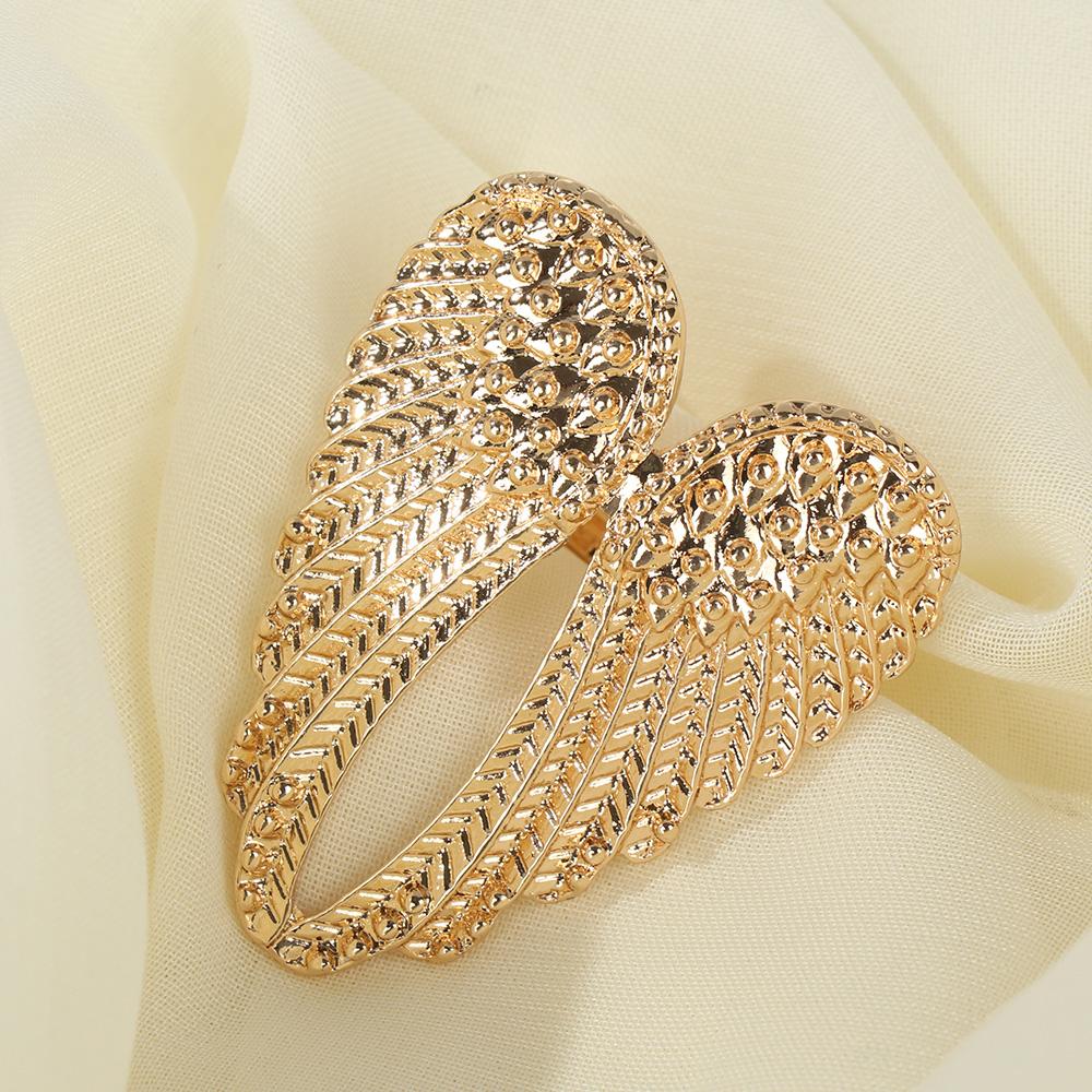 Gift Jewelry Women Men Single Hip Hop Retro Angel Wings Ring Big Heart Shape Wings Metal Rings