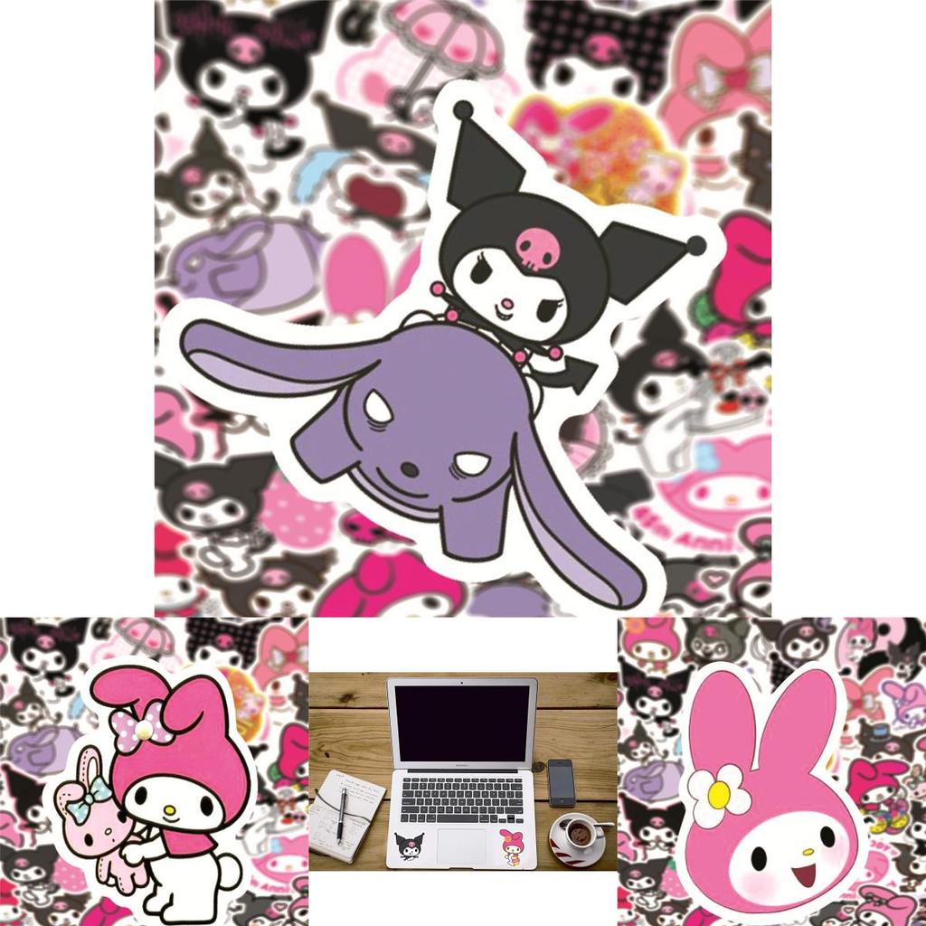 50 Stuks Schattige Kuromi Stickers Collectie Waterdichte PVC Decals Voor DIY Decor Avonturen