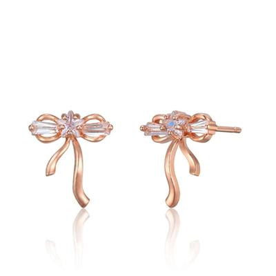 CRANNE 14K GF Ribbon Knot Earrings C24EGF215