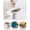 Y YHY Slow Feeder Cat Bowl, Ceramic Cat Slow Feeder Bowl, 6 Inches, Elevated, Anti Vomiting for Dry and Wet Food, White
