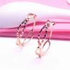 Purple Gold Hollow Circle Ears Simple Temperament Classic Rose Gold Plated Colored Gold Earrings