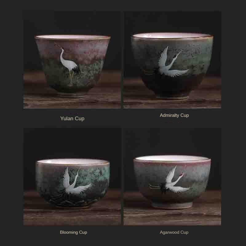 Handmade Stoneware Kiln Turned Into Retro Tea Cup Personal Host Scent Ruihe Chengxiang Crane Single Teaware Kitchen Dining Bar