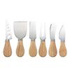 6pcs Cheese Knives Set Cheese Cutlery Steel Stainless Cheese Slicer Cutter Wood Handle Mini Cheesse Butter Knife Spatula Fork