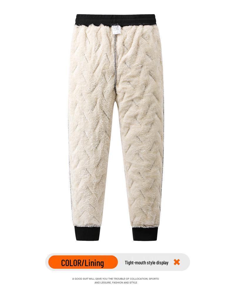 Lässige Winter-Fleece-gefütterte Jogginghosen mit Reißverschlusstaschen, warm und vielseitig für Paare