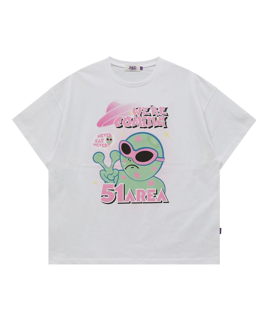 HOODHOOD 51Area Alien Short Sleeve T-Shirt White