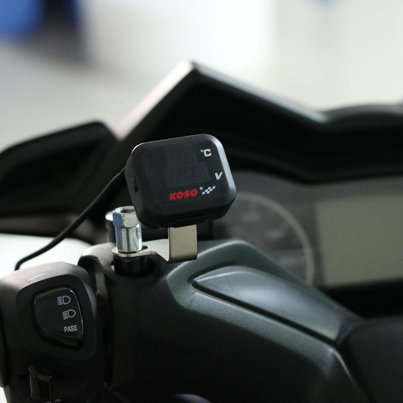 Universal KOSO Motorcycle Voltmeter Thermometer Temperature Indicator Voltage Digital Display USB Charger For Vespa TMAX XMAX