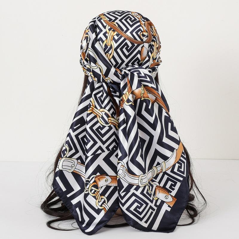 New cashew print silk scarf women's trend versatile shawl satin headscarf 90 square scarf scarf women