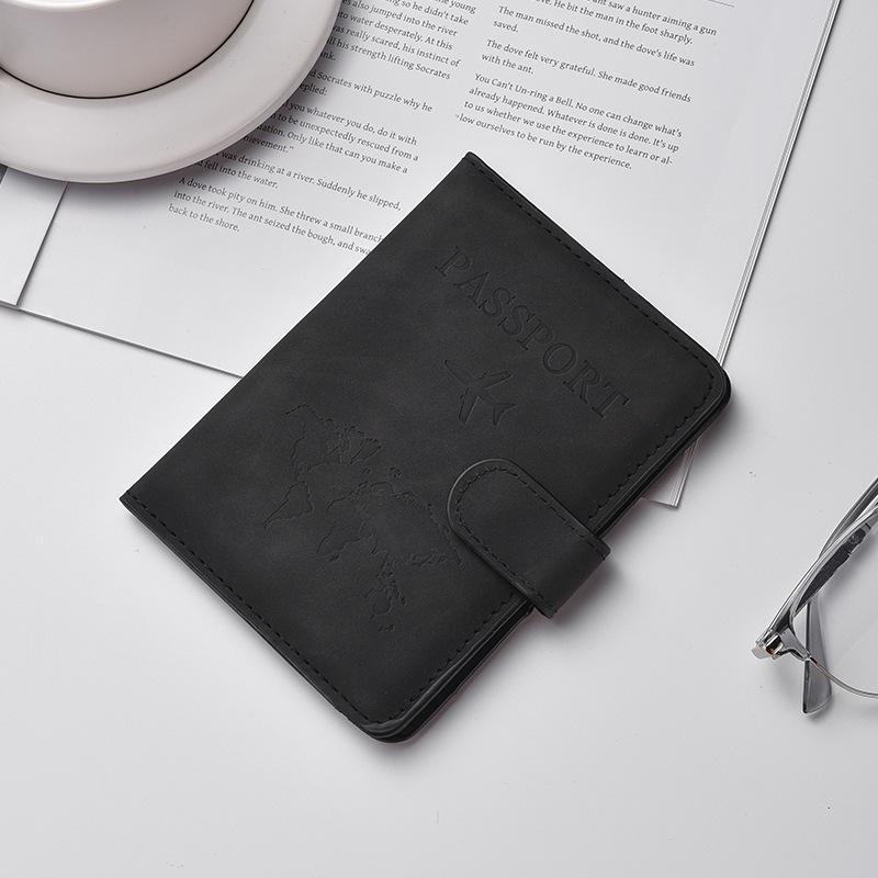 PU Leather Passport Holder with Magnetic Snap Closure, RFID Protection, and Anti-Theft Features – Durable Multifunctional Document Wallet