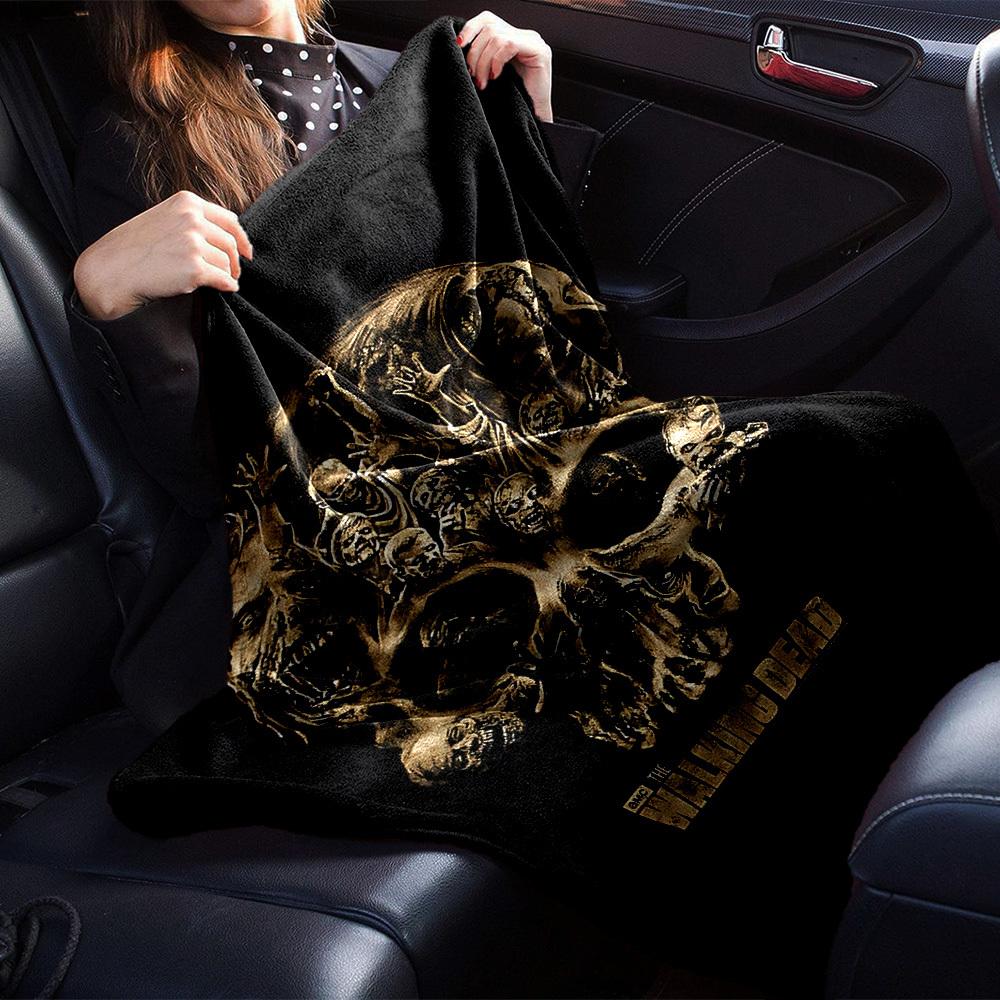 1pc walking dead skull Throw Blanket Soft Flannel, Cozy All Season Polyester Perfect for Home, Office