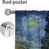 Halloween Decoration Van Gogh Home Interior Curtains for Camera Partition Blackout Curtains 2 Pieces Living Room Curtain Shades