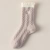Thick and Warm Mid-calf Plush Socks for Autumn and Winter. Fluffy and Cute Embroidered Heart-shaped Winter Women's Socks
