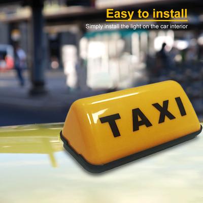 Signal de Taxi 12V Jaune/Blanc Toit de Taxi Topper Lampe de Signalisation de Voiture avec Base Adhésive Lumière de Toit de Taxi Mode Lumières Dôme de Taxi