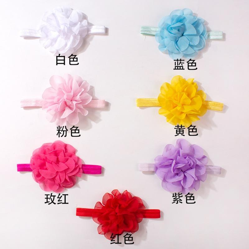 

New baby headband, cute solid color flower children s headscarf, thin baby hair accessories in summer