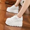 Platform White Shoes Women's 2025 Spring New Muffin Sole Casual Shoes Fashionable Versatile Small Inner Height Increase Women's Shoes