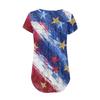 Women Tunic Tops Dressy Casual Summer Short Sleeve Shirts Loose Fit Pleated Boho Top Independence Day