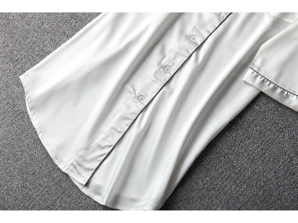 Spring/Summer 7-Sleeve Ice Silk Pajamas Shirt & Nightdress - Douyin Influencer Edition