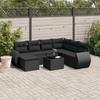 VidaXL Garden Lounge Set with Cushions 8 Pcs, Patio Sofas, Patio Furniture Set, Outdoor Furniture, Black 3221704