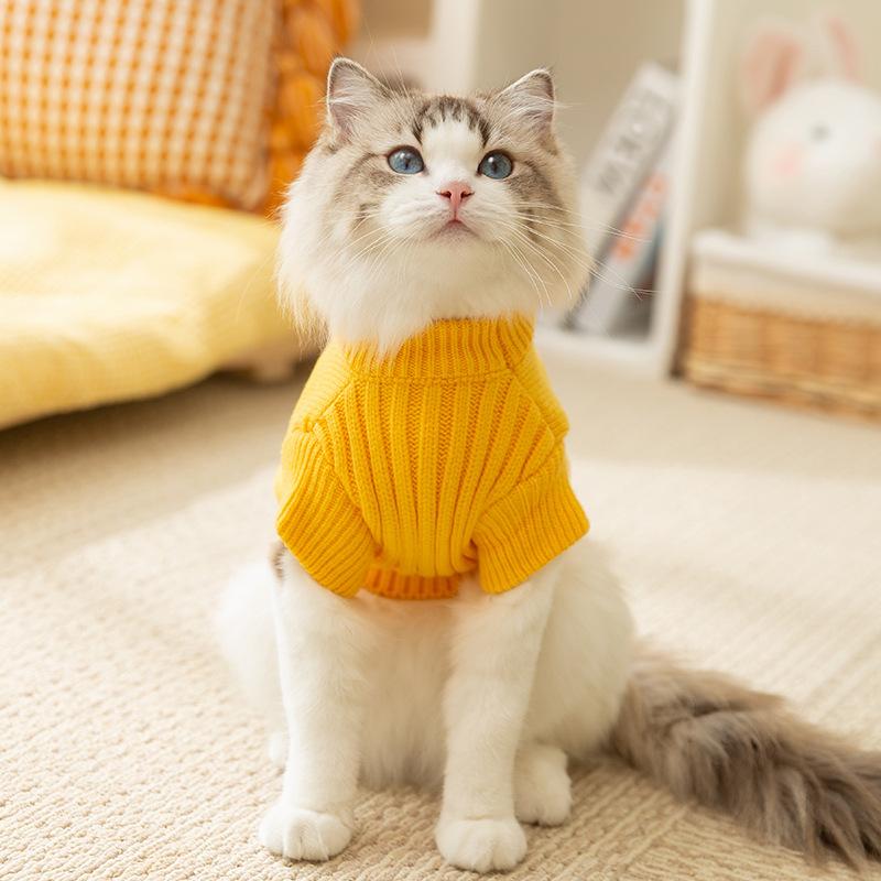 Cat clothes, warm in autumn and winter, thin two-legged cute little dinosaur two-legged knitted sweater, puppy dog pet clothing