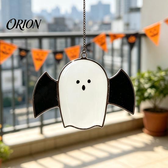 Backyard Balcony Holiday Accent Halloween Hanging Pendant, Colorful Sun Catcher for Wall Window Decoration, Stained Glass Home Style Art Ornament And