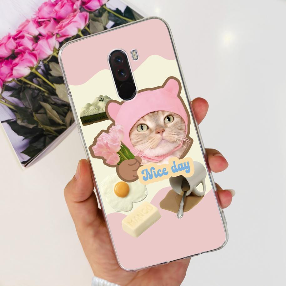 Para Xiaomi Pocophone F1 Funda Poco F1 Moda Flor Cubierta Silicona Suave Delgada Funda de Teléfono Para xiaomi Pocophone F1 Global F 1 Funda