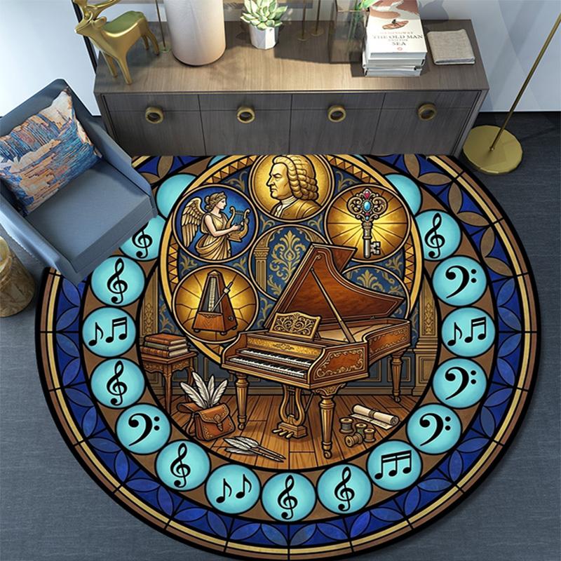 Musicians Legacy Round Area Rug Under Office Chairs Bedroom Living Room Home Decor