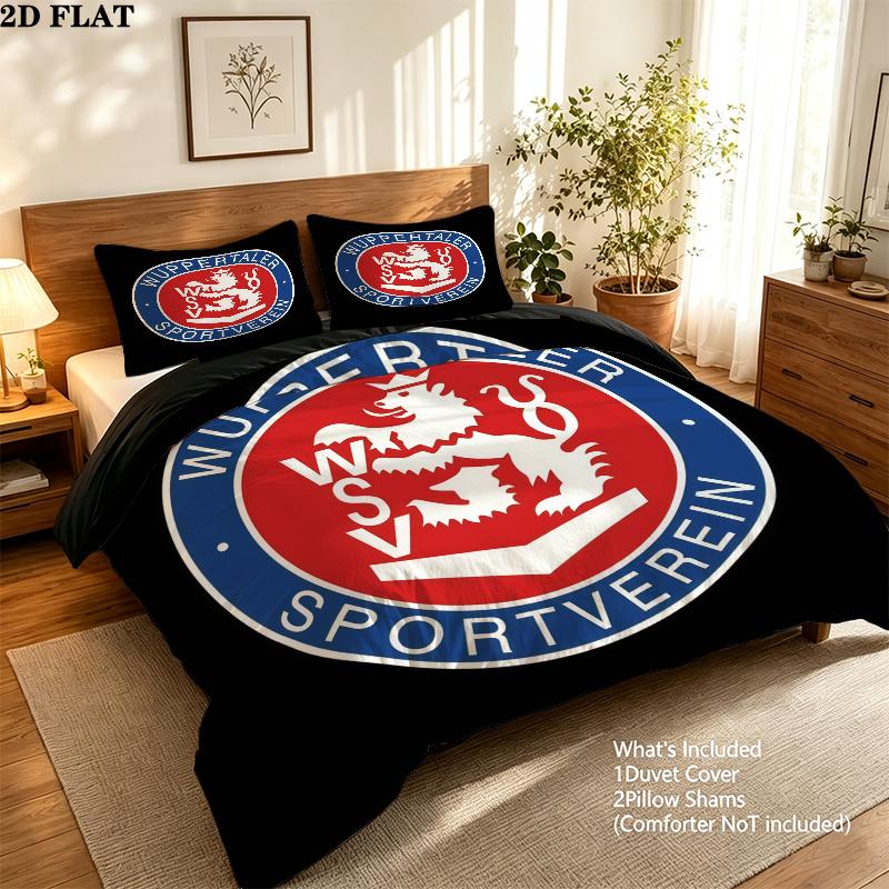 Wuppertaler Sv Bettwäsche Steppdecke Set Bettbezug Kissenbezug Heimdekoration Geburtstagsgeschenk (1 Bettbezug + 2 Kissenbezüge, ohne Füllung)