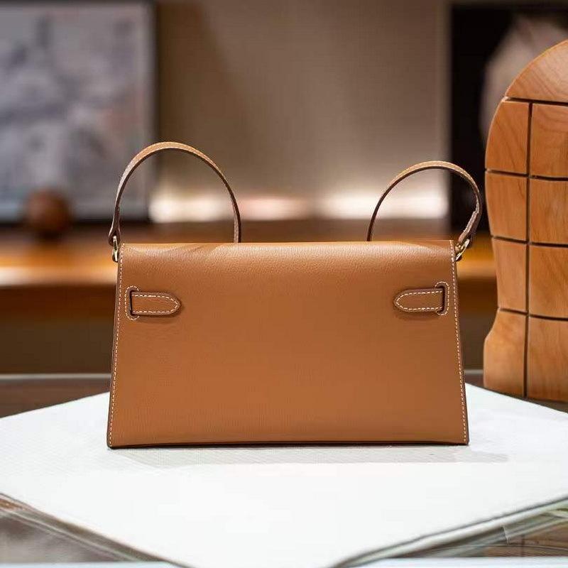 New Leather Women's Bag Goat Pattern Leather Vertical Open Pattern Erin One Shoulder Armpit Bag Long Clutch
