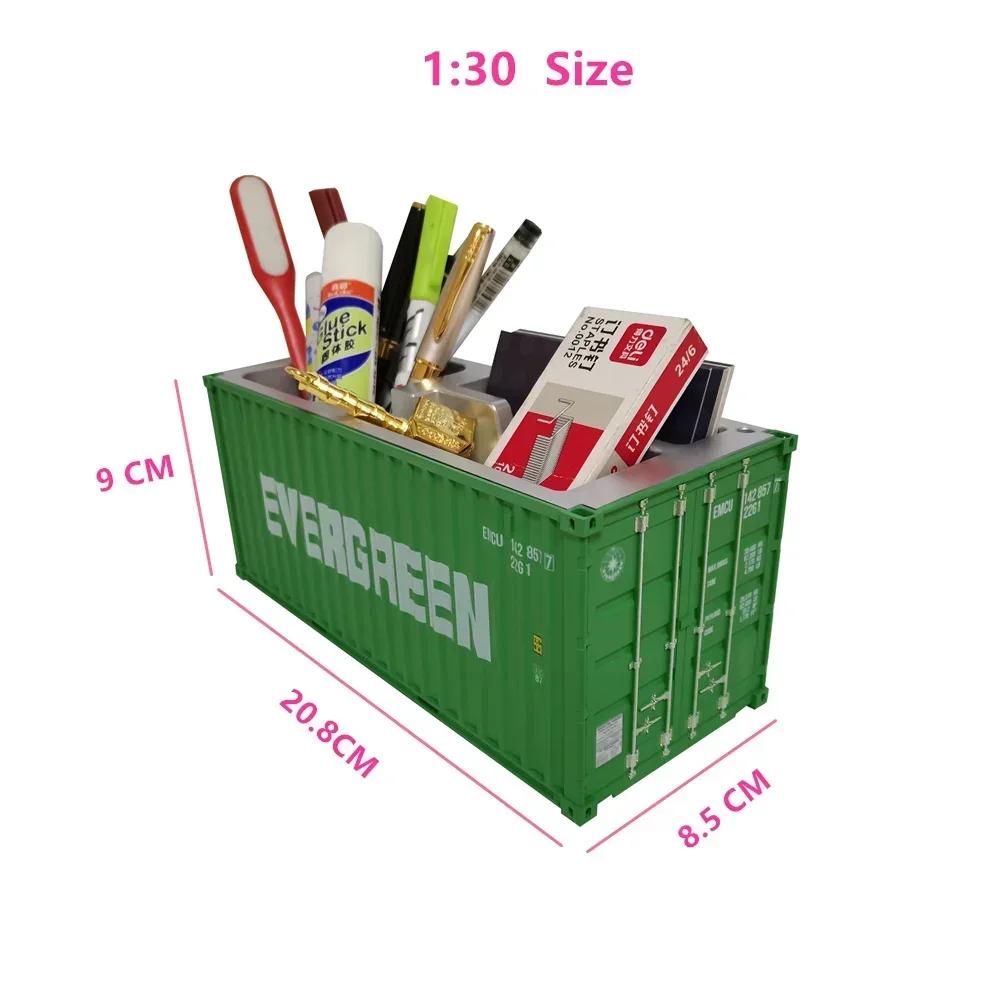 Customizable Model Shipping Container Pen Holder Artistic Storage Box Present Idea For Workspace Supplies And Stationery