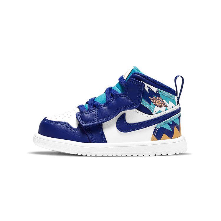 

Детские кроссовки Air Jordan 1 Mid ALT TD Geometric Pint Blue White Concord AT4613-105