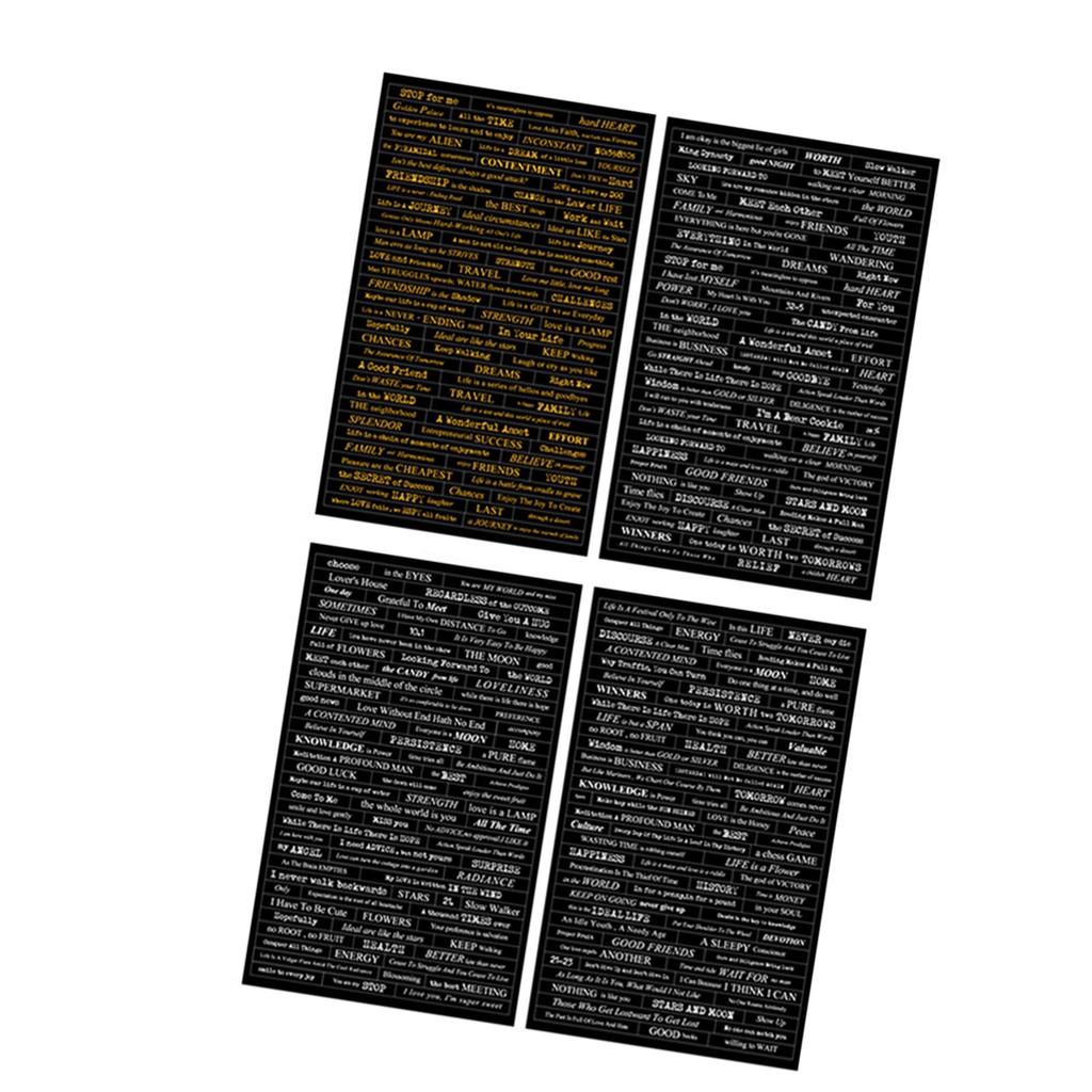 4 Sheets Words Phrases Stickers Gold Foil Small Talk Stickers Quote Stickers Vintage Scrapbook