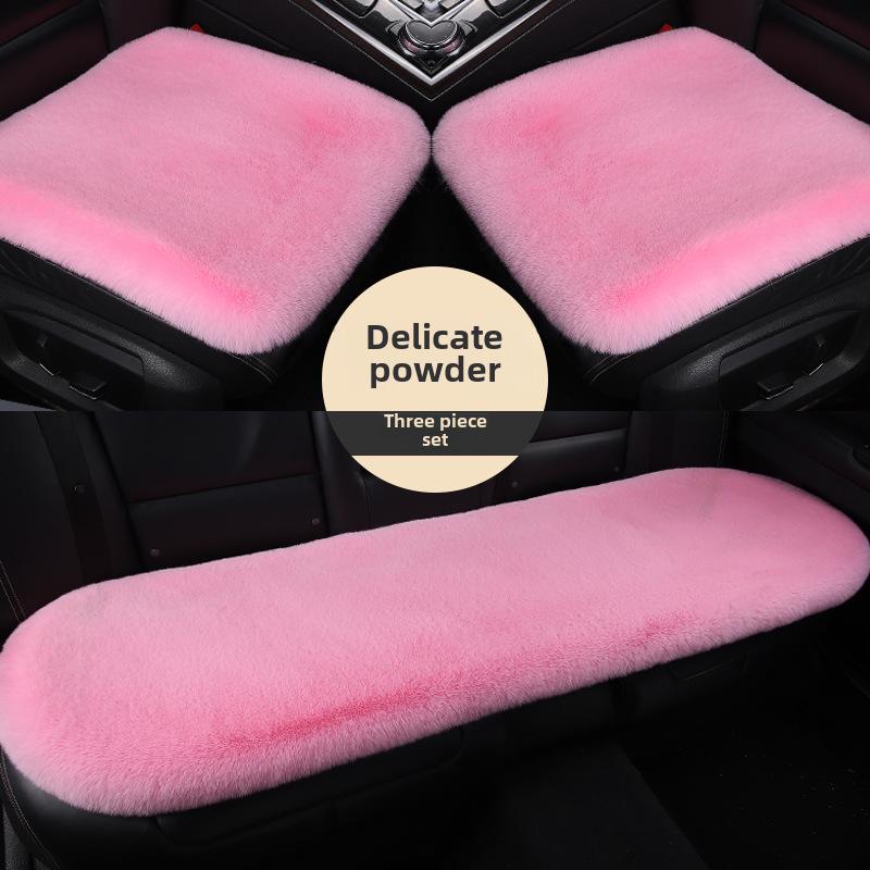 Universal Plush Winter Car Seat Cushion Set - Thick, Warm, Three-Piece, 1200g