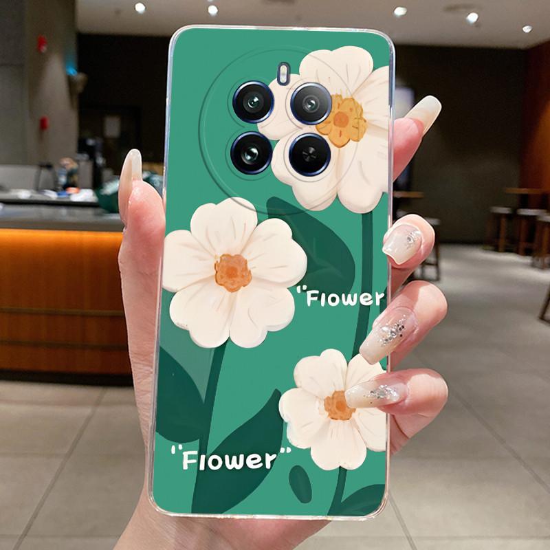 Case For Realme 12 Pro Plus 5G Pretty Flowers Butterfly Clear Soft Silicone TPU Cover For Realme12ProPlus 12 Pro Plus 5G Fundas