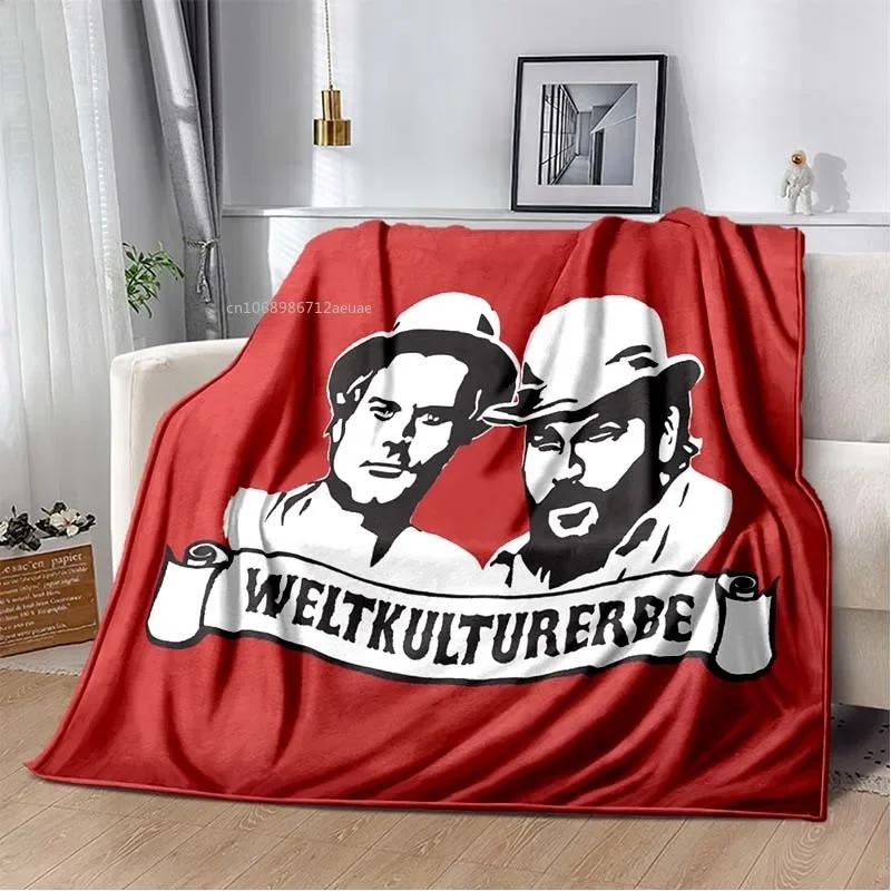 Grafická deka pro miminka Terence Hill a Bud Spencer Měkká domácí ložnice Postel Kancelářský přehoz Dekorace Pohodlné přehozy Děti