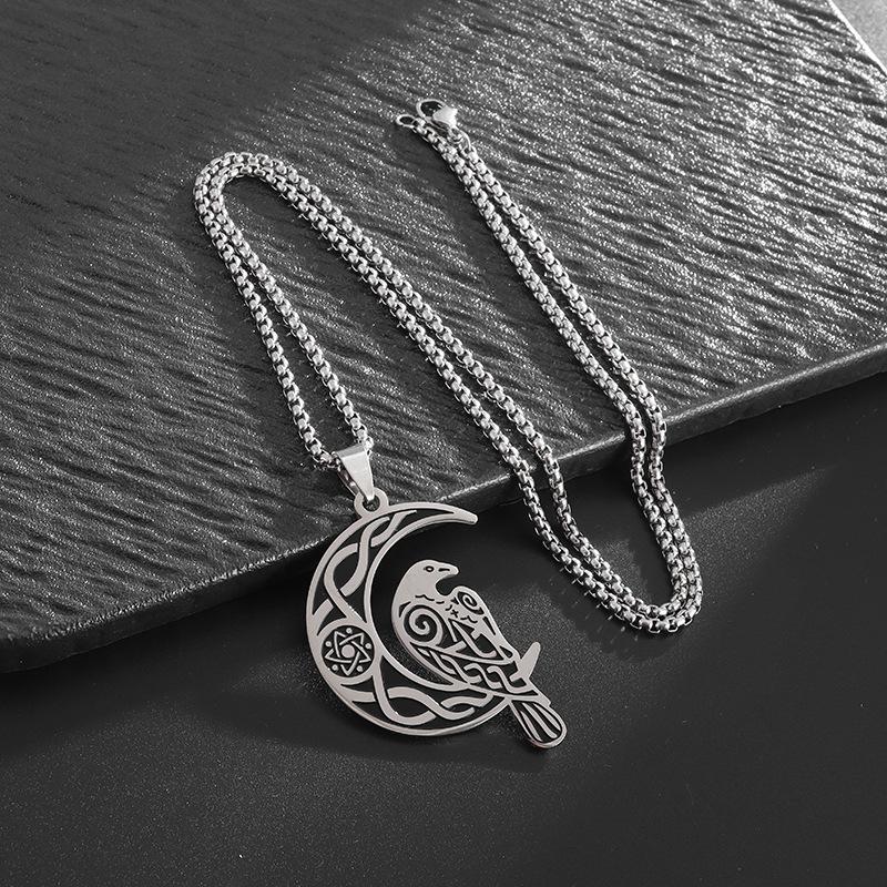 Personalized Owl Pendant Necklace on The Moon Vintage Cute Bird Animal Necklace Accessories Accessories