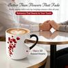 Ceramic Material Heart-Shaped Mug Red Hearts Pattern Thermochromic Mug Magic Ceramic Cup  Gift Idea