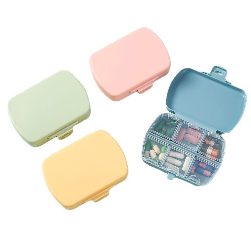 1PC Portable 6-grid Pill Box Drug Storage Box One-week Pill Box Sub-packing Box Small Pill Box Portable Pill Box