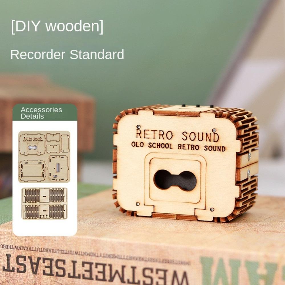 Wooden Wooden Tape Recorder Self-made Cassette Recorder Useful Assembly Tape Recorder  Friend Gift