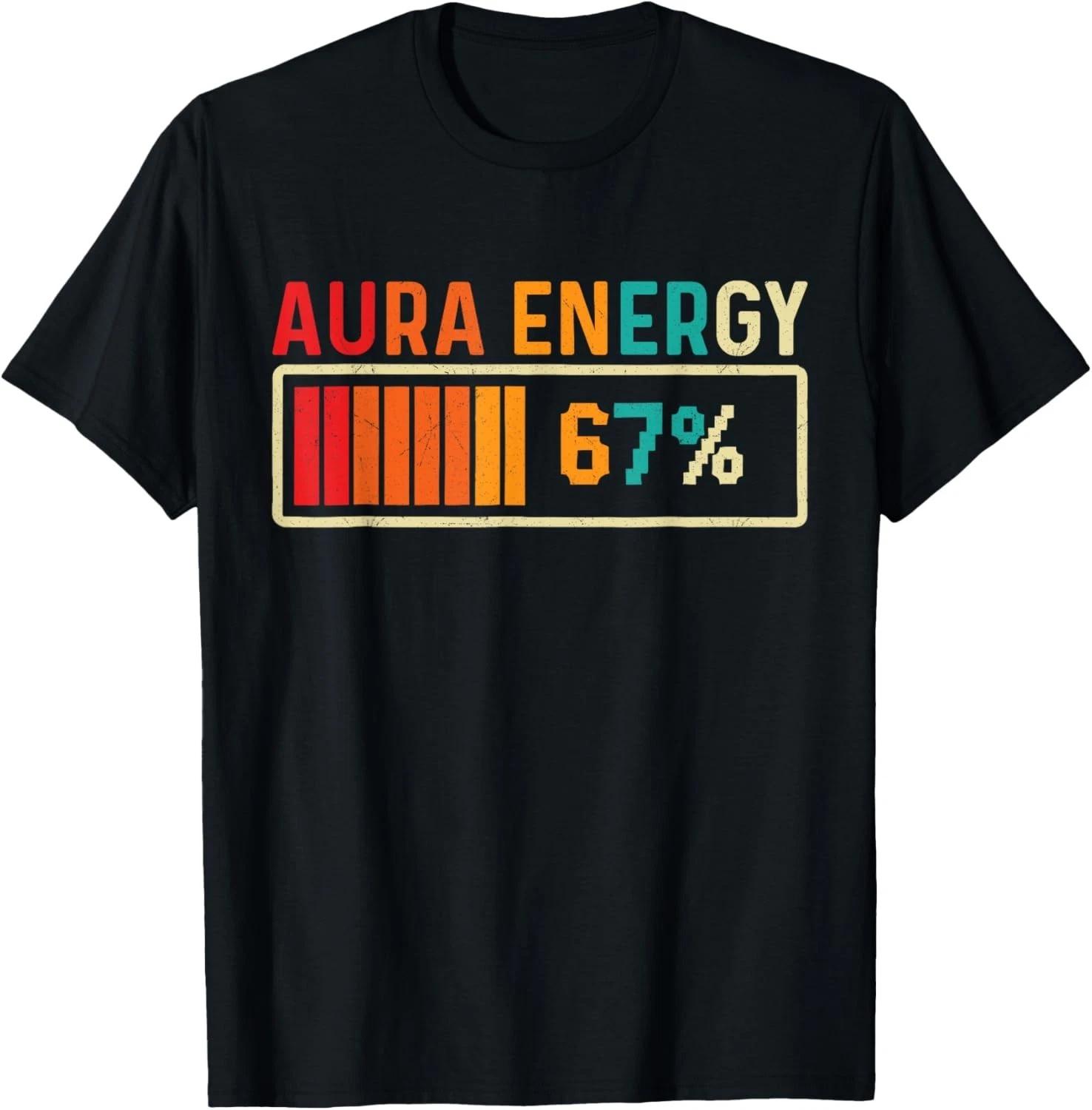 Aura Energy 67 Meme Funny Gen Alpha Slang Retro Vintage Gift Unisex T-Shirt S
