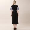 Bunderghost Color-Blocked Overskirt Long Dress (Black)