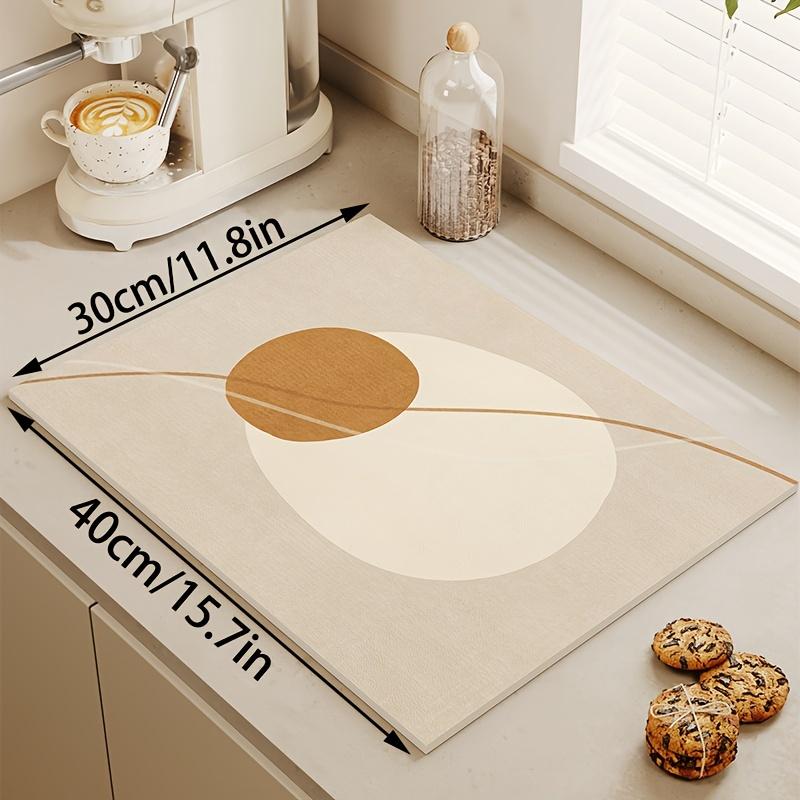 

Dish Drying Mat Coffee Machine Drain Mat Abstract Art Style Countertop Mat Sink Drain Mat Soft Diatomous Mud Faucet Suction Mat 14X14cm