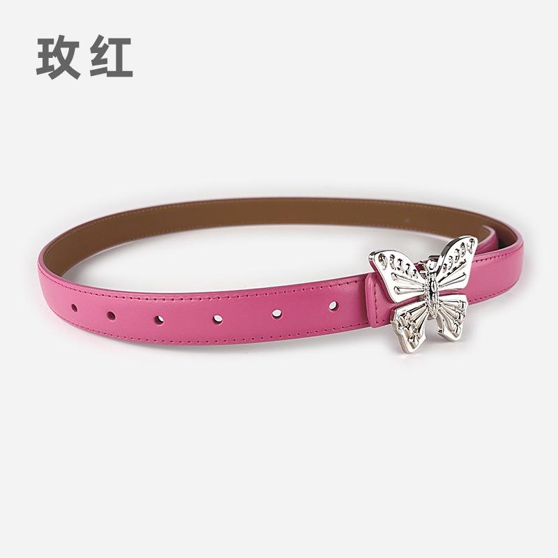 Leather Ladies Belt Butterfly Women'S Cowhide Belt With Casual Jeans Belt