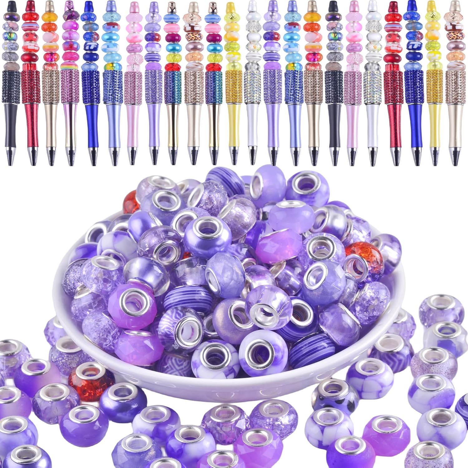 

12/30/60 шт. Бусины с большими отверстиями для изготовления ювелирных изделий 14 мм Бусины с большими отверстиями для ручек Европейские бусины лэмпворк для ручек с бисером Бусины-разделители оптом 12pcs