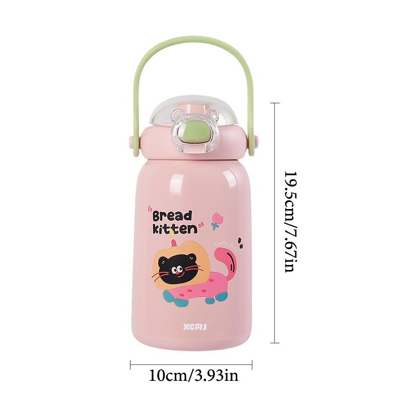 380ml Cartoon Vacuum Cup High-Capacity Straw Cup 316 Stainless Steel Insulated Water Bottle Insulation Or Cooling Thermal Mug
