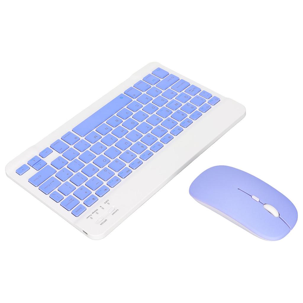 10 Inch Bluetooth Keyboard Set USB Charging Ultra Thin Quiet Wireless Keyboard with DPI Mouse for